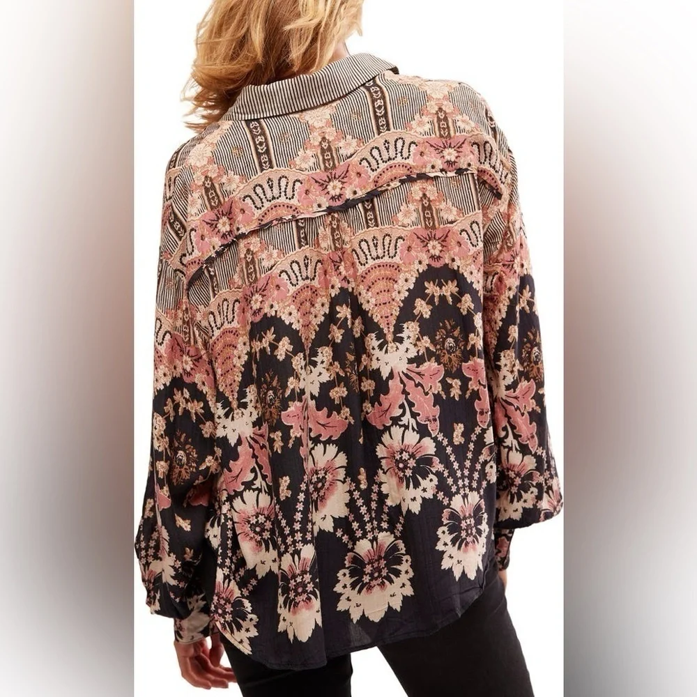 Free People Virgo Bay Button Shirt - M